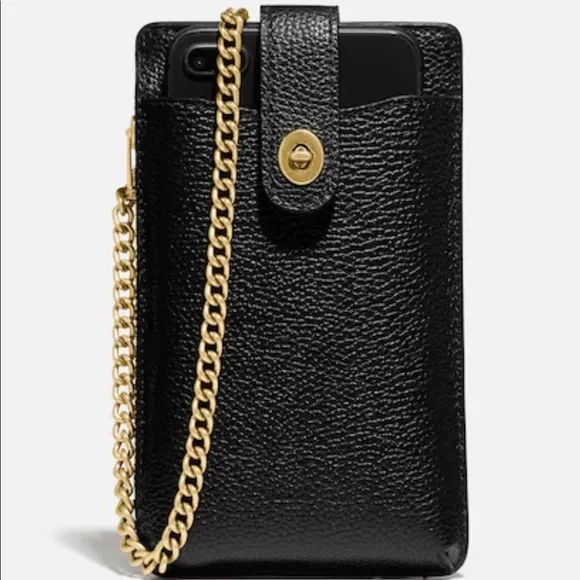 Coach Chain Phone Crossbody in Black - Turnlock broken - Picture 3 of 9